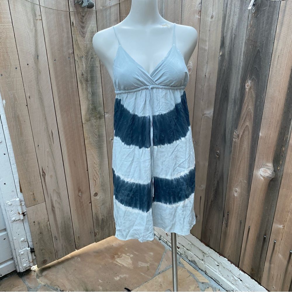 GYPSY 05 100% silk gray ombré tie dye mini dress XS